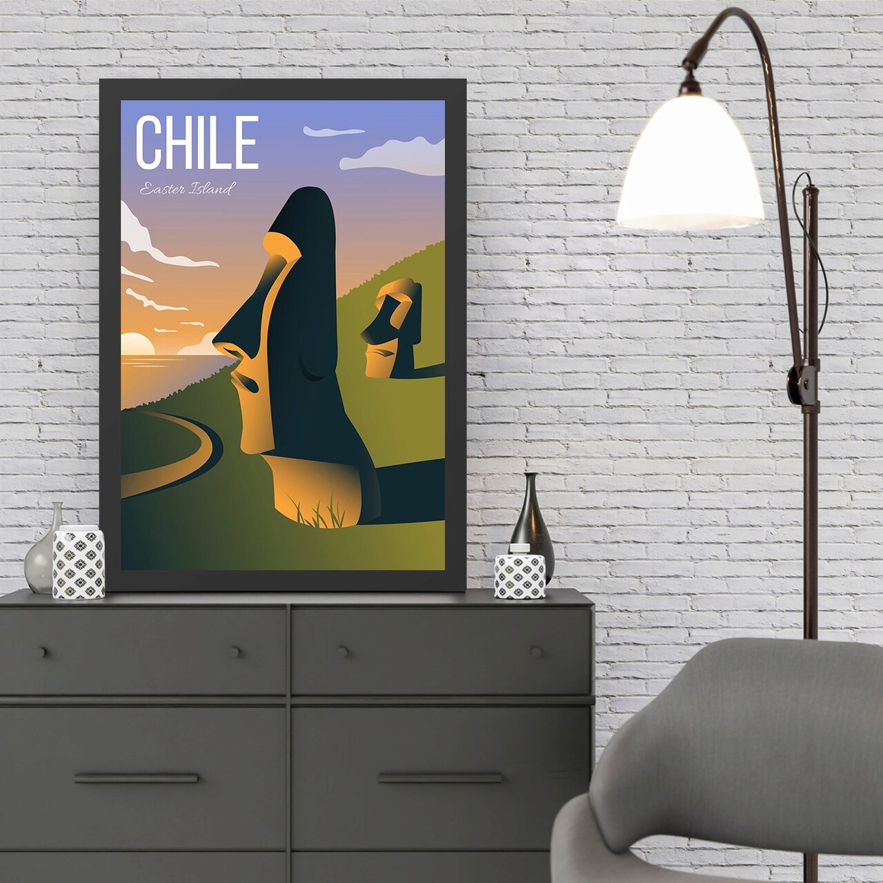Tablou decorativ, Chile (40 x 55), Polistiren, Multicolor - imagine 3